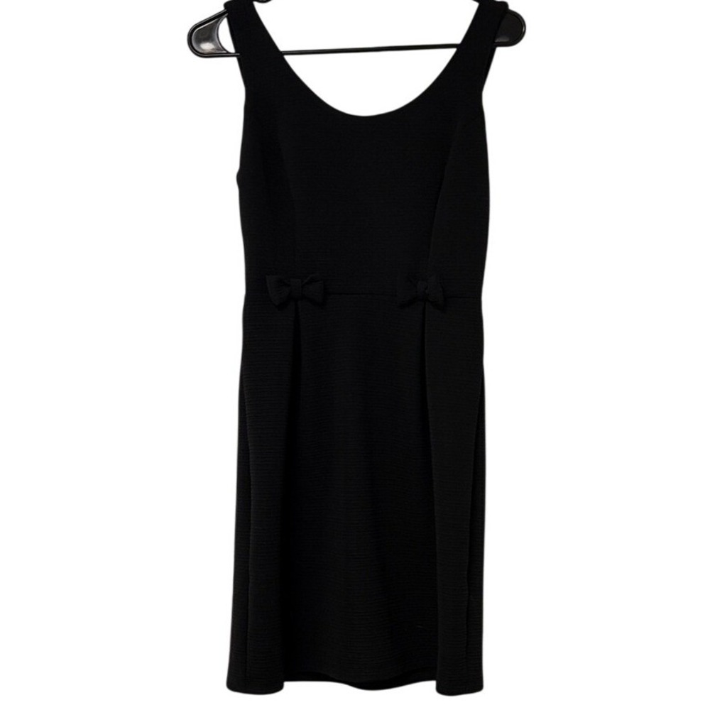 LC Lauren Conrad Women's Black Bow waist Dress Size 4 Sleeveless Sheath cocktail - Picture 1 of 9